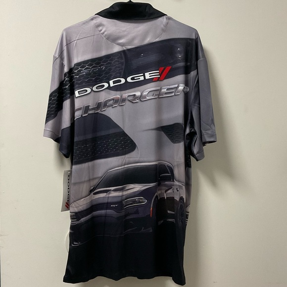 “Dodge Charger” David Carey Black & Gray Collared Button Down Dry Wick Shirt! - Picture 11 of 12